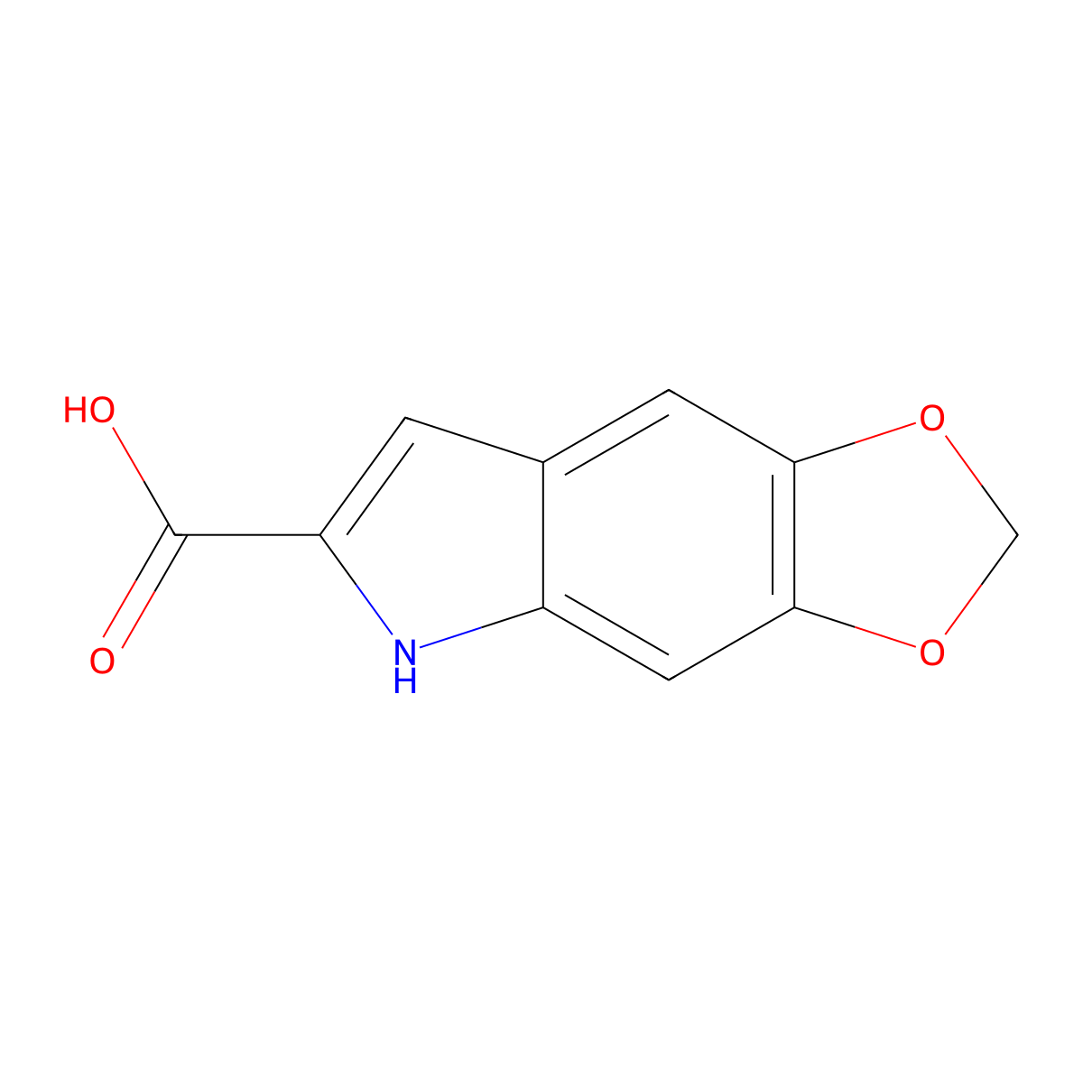 5H-[1,3]dioxolo[4,5-f]indole-6-carboxylic acid molecular structure, CAS 106517-64-0