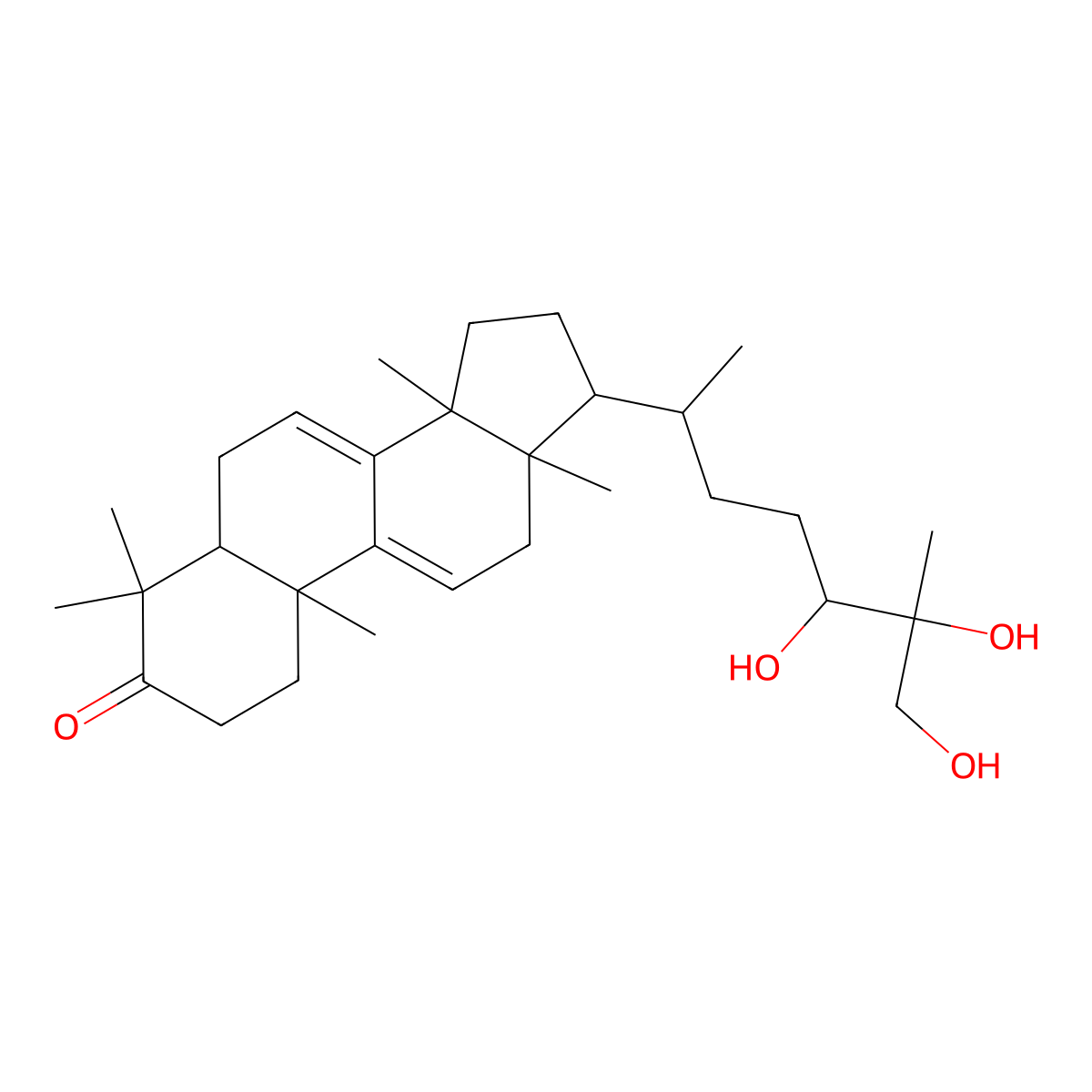 Ganodermanontriol molecular structure, CAS 106518-63-2