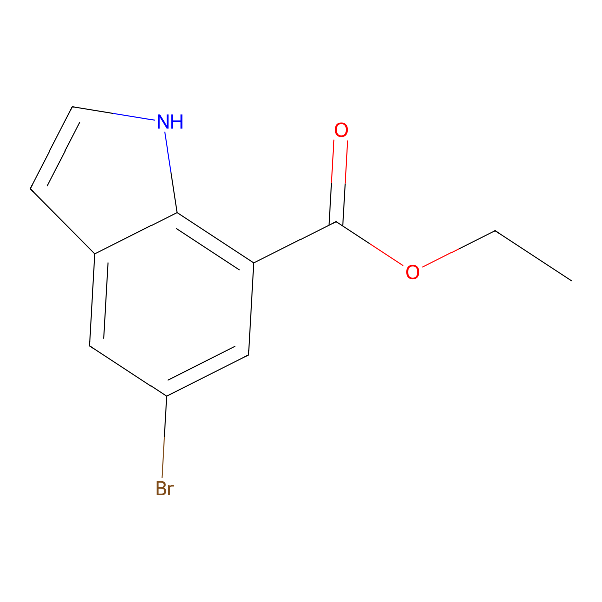 Ethyl 5-bromo-1H-indole-7-carboxylate molecular structure, CAS 1065181-58-9