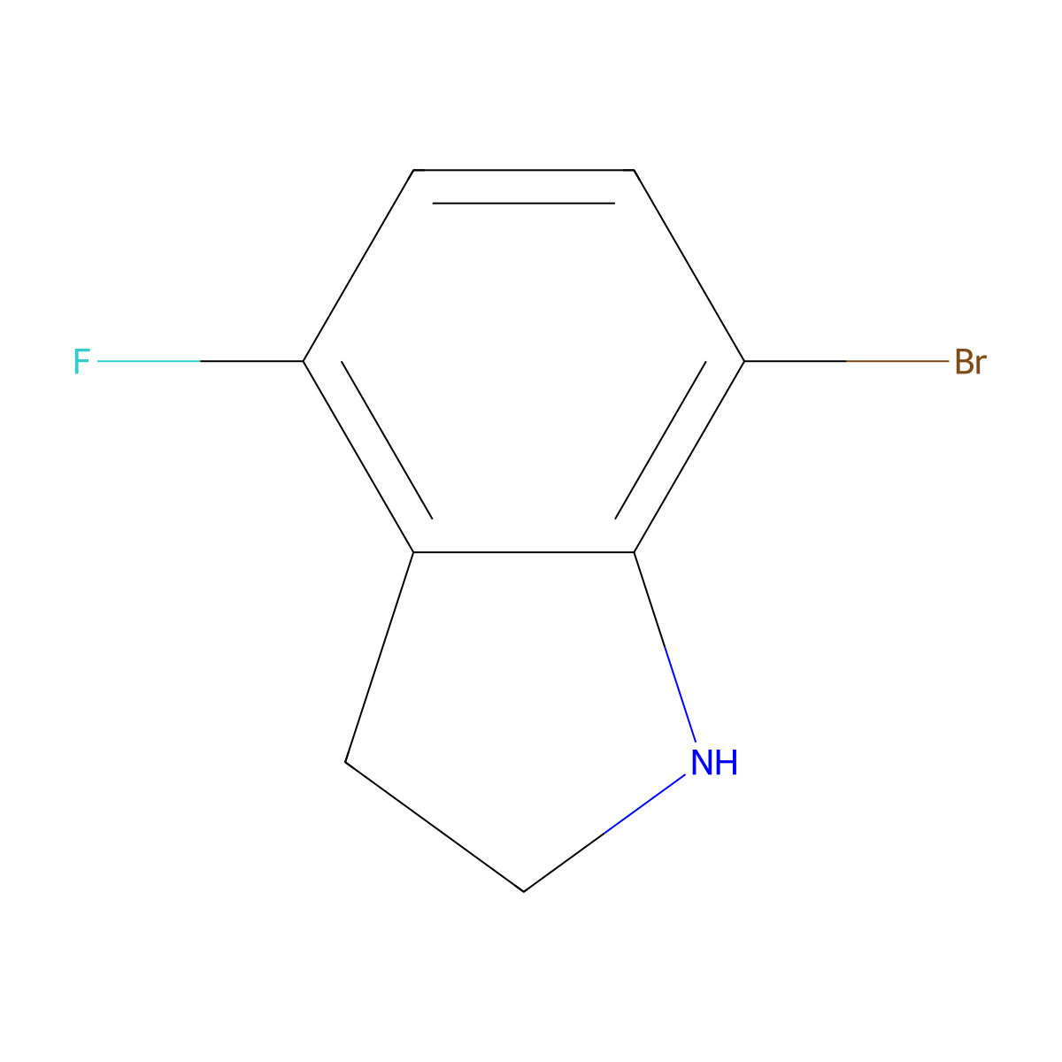 7-Bromo-4-fluoroindoline molecular structure, CAS 1065185-57-0