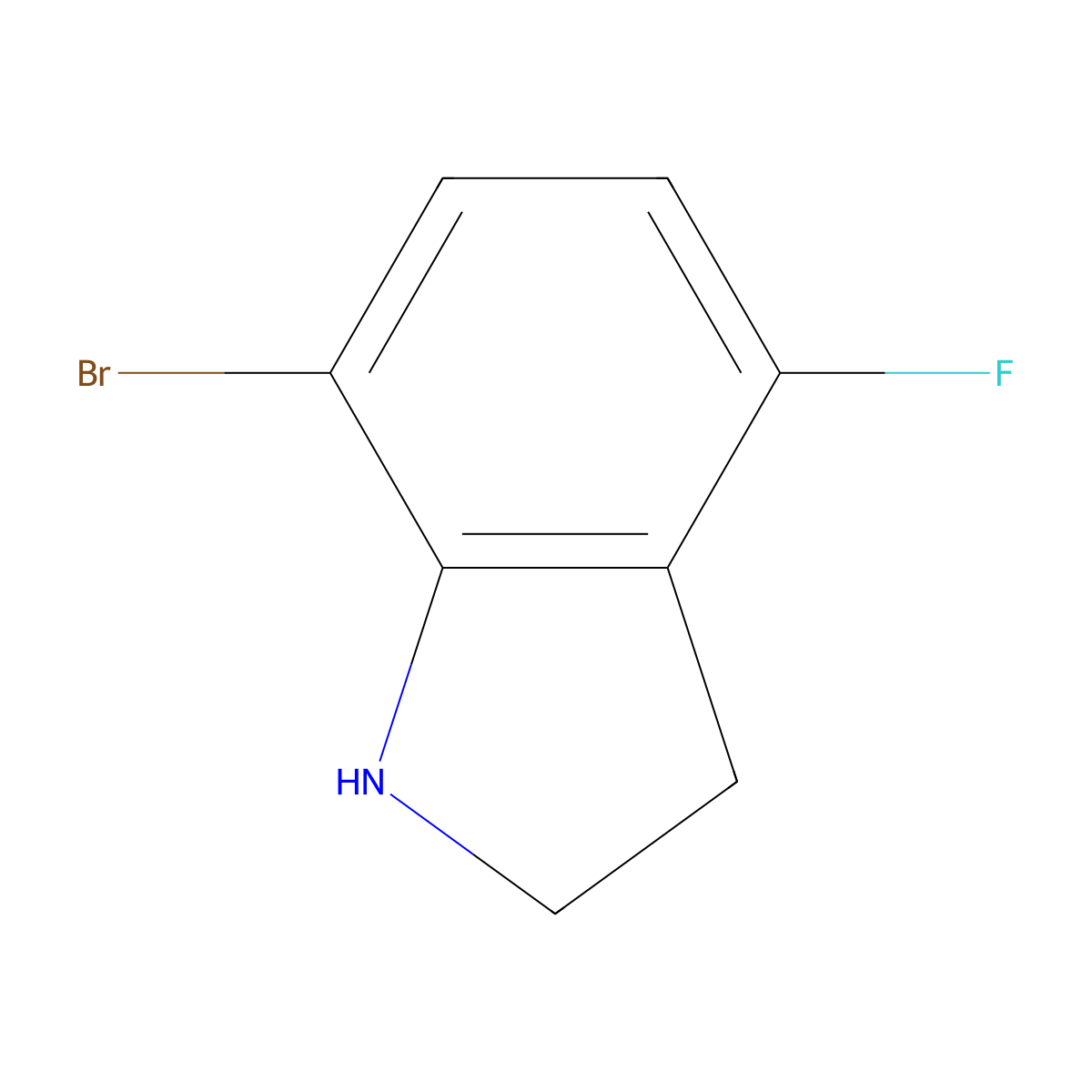 7-Bromo-4-fluoroindoline molecular structure, CAS 1065185-57-0
