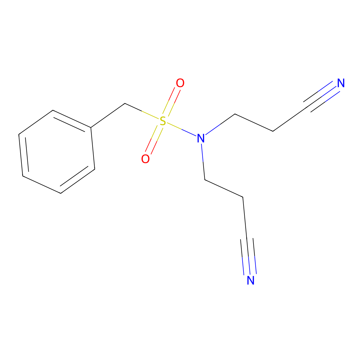 N,N-bis(2-cyanoethyl)-1-phenylmethanesulfonamide molecular structure, CAS 106521-98-6