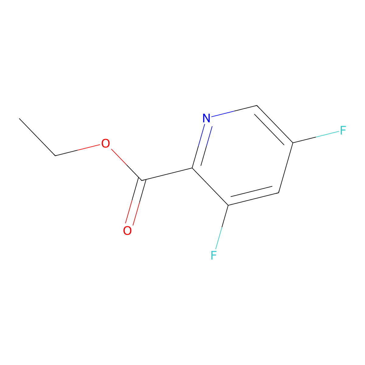 Ethyl 3,5-difluoropyridine-2-carboxylate molecular structure, CAS 1065267-10-8