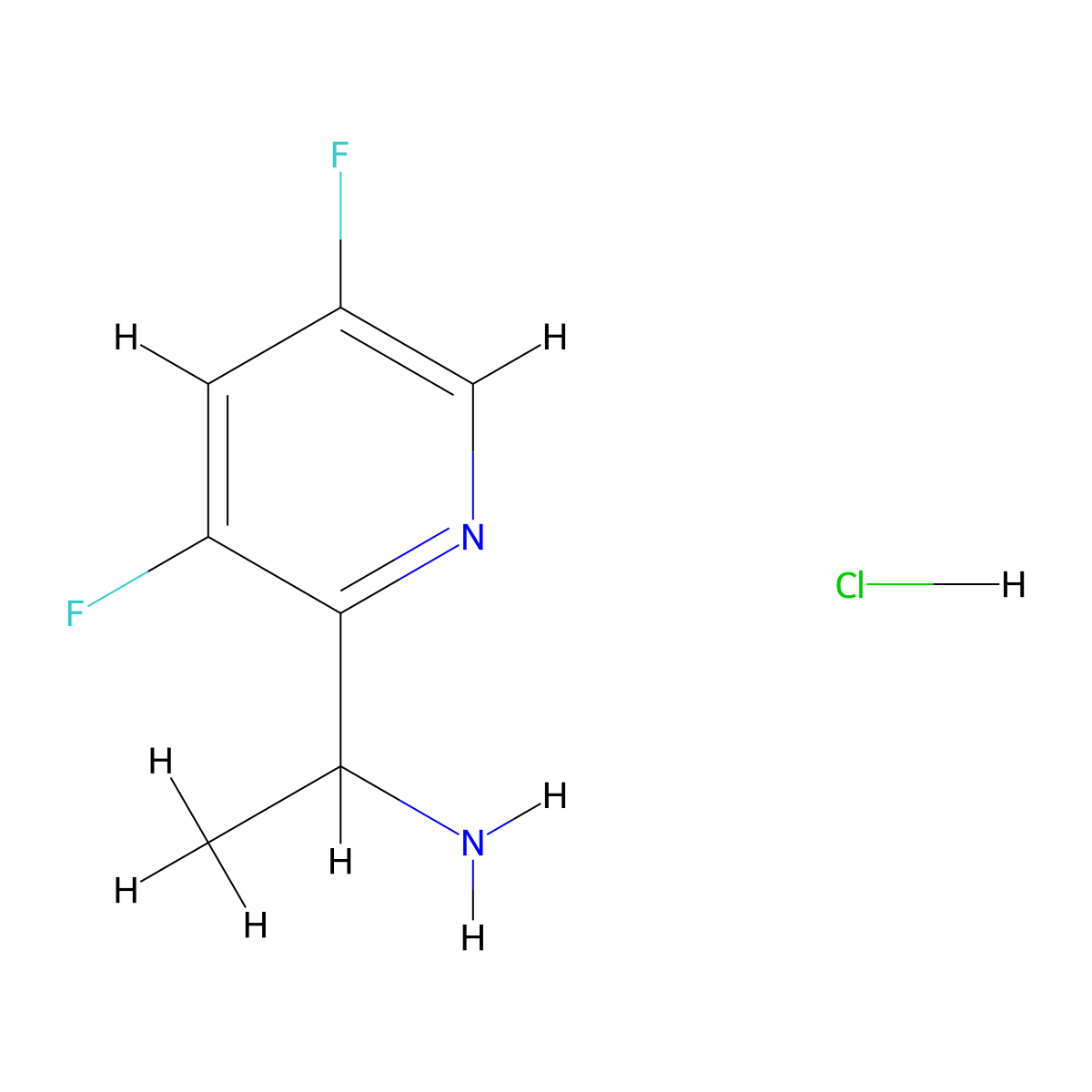1-(3,5-Difluoropyridin-2-yl)ethanamine hydrochloride molecular structure, CAS 1065267-25-5