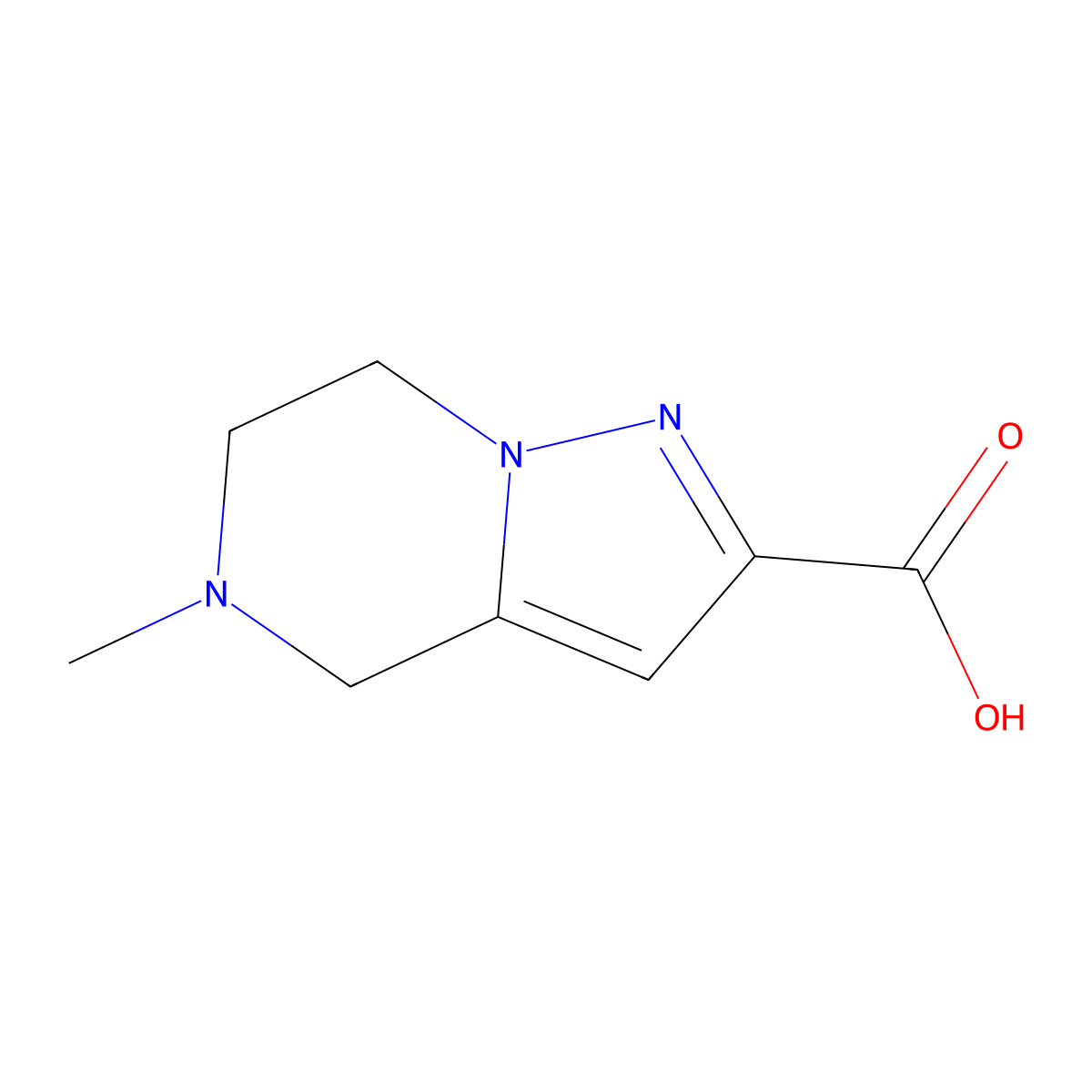 5-Methyl-4,5,6,7-tetrahydropyrazolo[1,5-a]pyrazine-2-carboxylic acid molecular structure, CAS 1065331-08-9