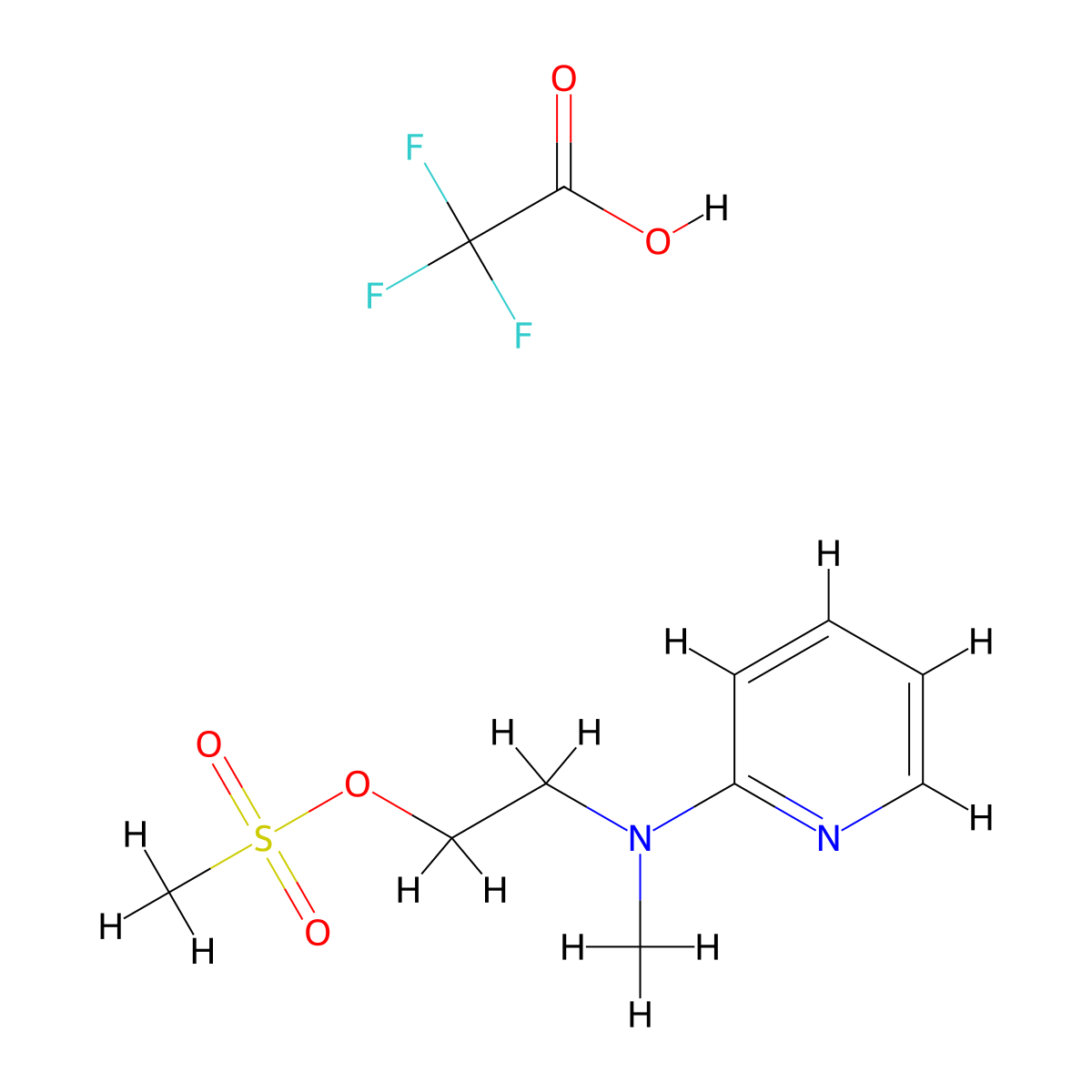 2-(Methyl(pyridin-2-yl)amino)ethyl methanesulfonate 2,2,2-trifluoroacetate molecular structure, CAS 1065331-85-2
