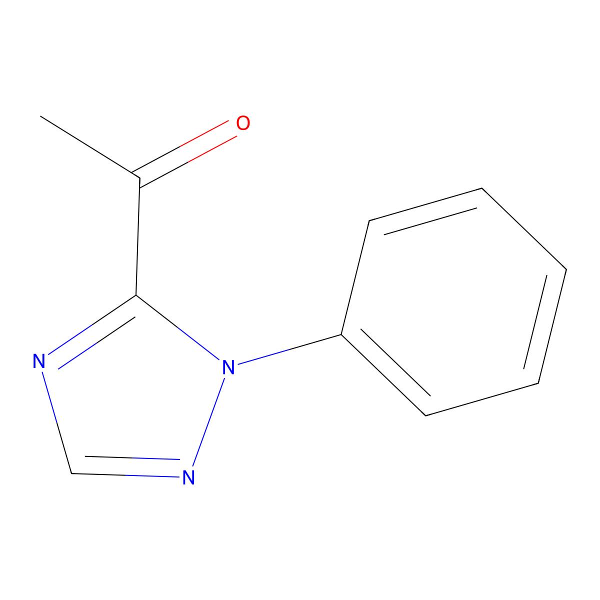1-(1-phenyl-1H-1,2,4-triazol-5-yl)ethan-1-one molecular structure, CAS 106535-30-2