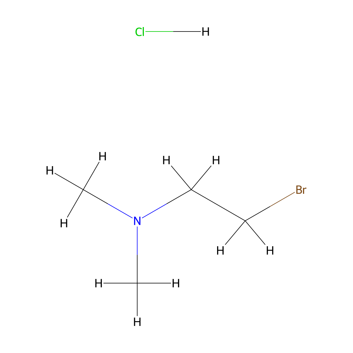 2-Bromo-N,N-dimethylethanamine hydrochloride molecular structure, CAS 106536-45-2