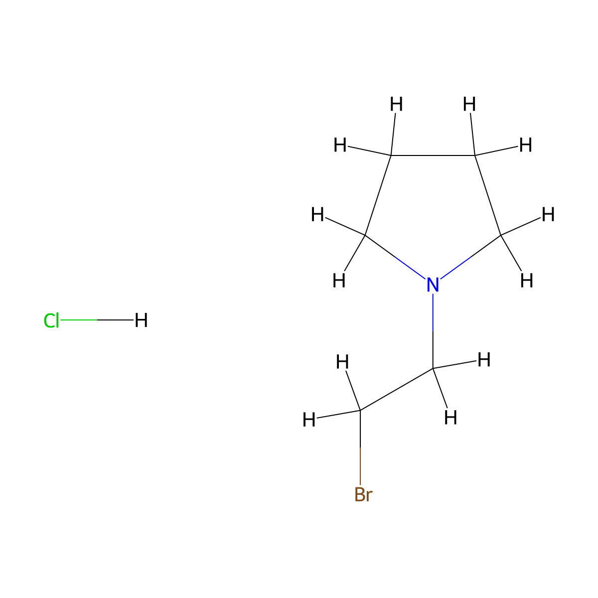 1-(2-Bromoethyl)pyrrolidine hydrochloride molecular structure, CAS 106536-48-5