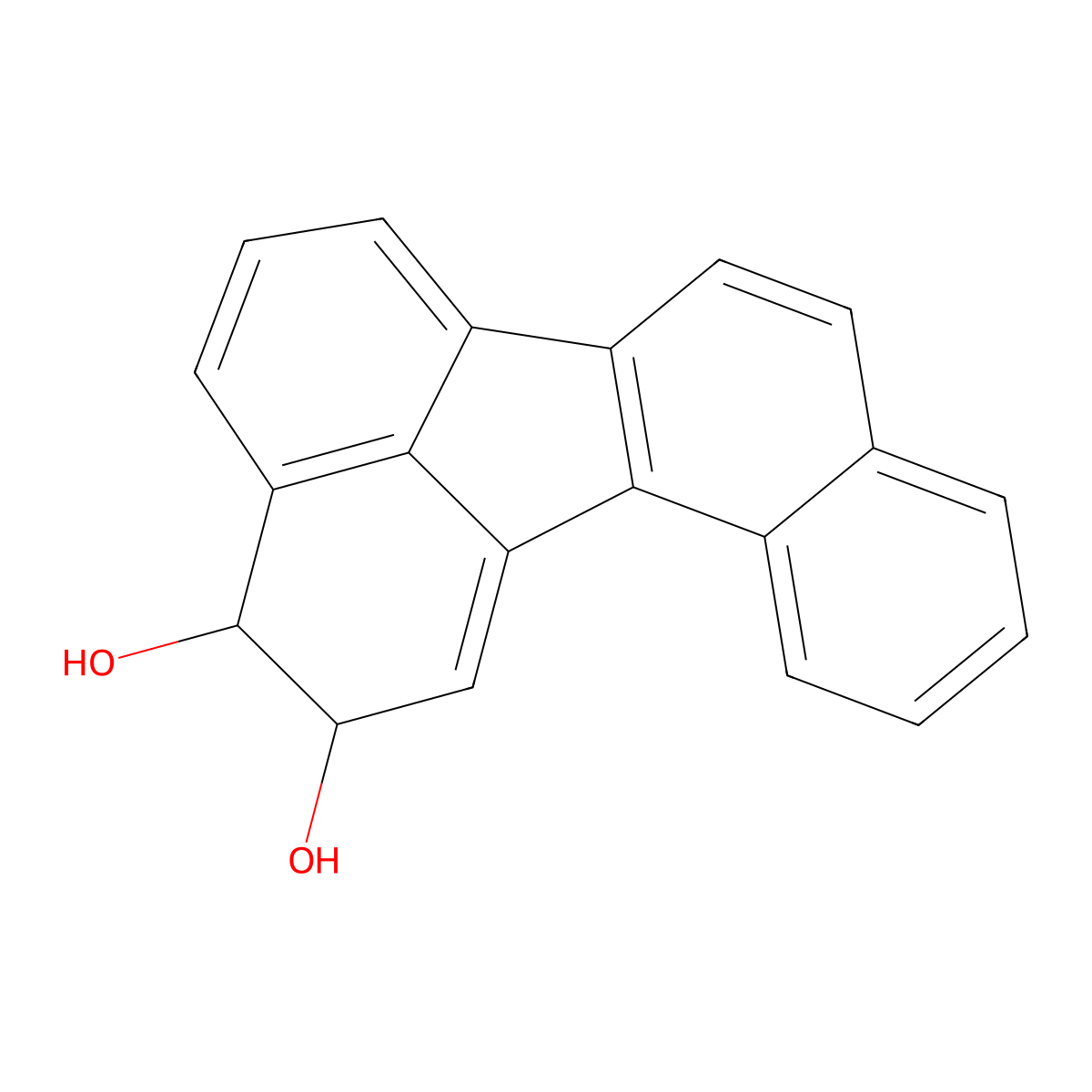 trans-Benzo(j)fluoranthene-4,5-diol molecular structure, CAS 106542-80-7