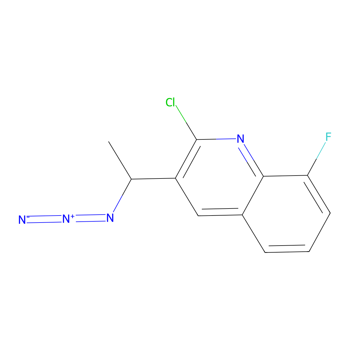 (S)-3-(1-Azidoethyl)-2-chloro-8-fluoroquinoline molecular structure, CAS 1065481-28-8
