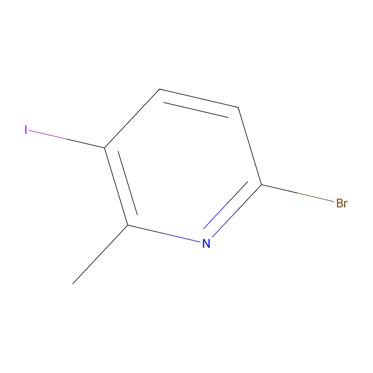 6-Bromo-3-iodo-2-methylpyridine molecular structure, CAS 1065483-59-1