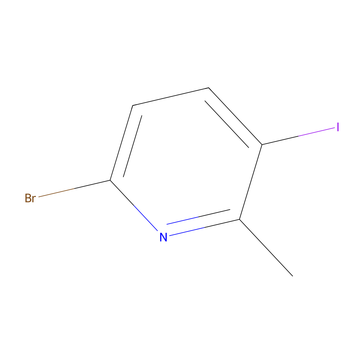 6-Bromo-3-iodo-2-methylpyridine molecular structure, CAS 1065483-59-1