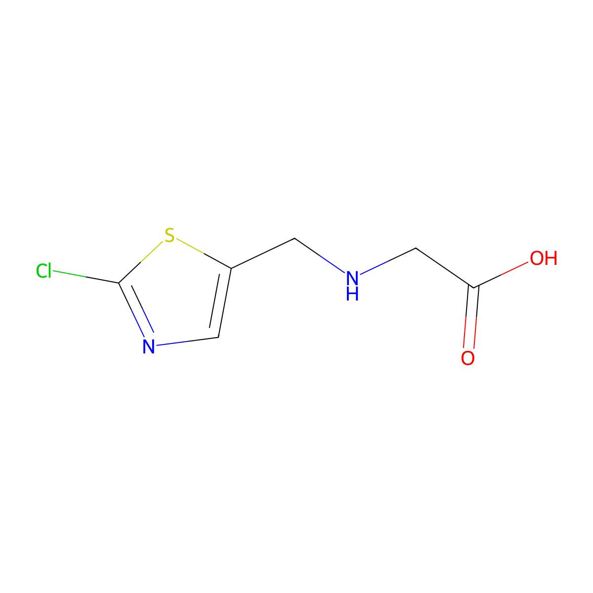 [(2-Chloro-thiazol-5-ylmethyl)-amino]-acetic acid molecular structure, CAS 1065483-78-4