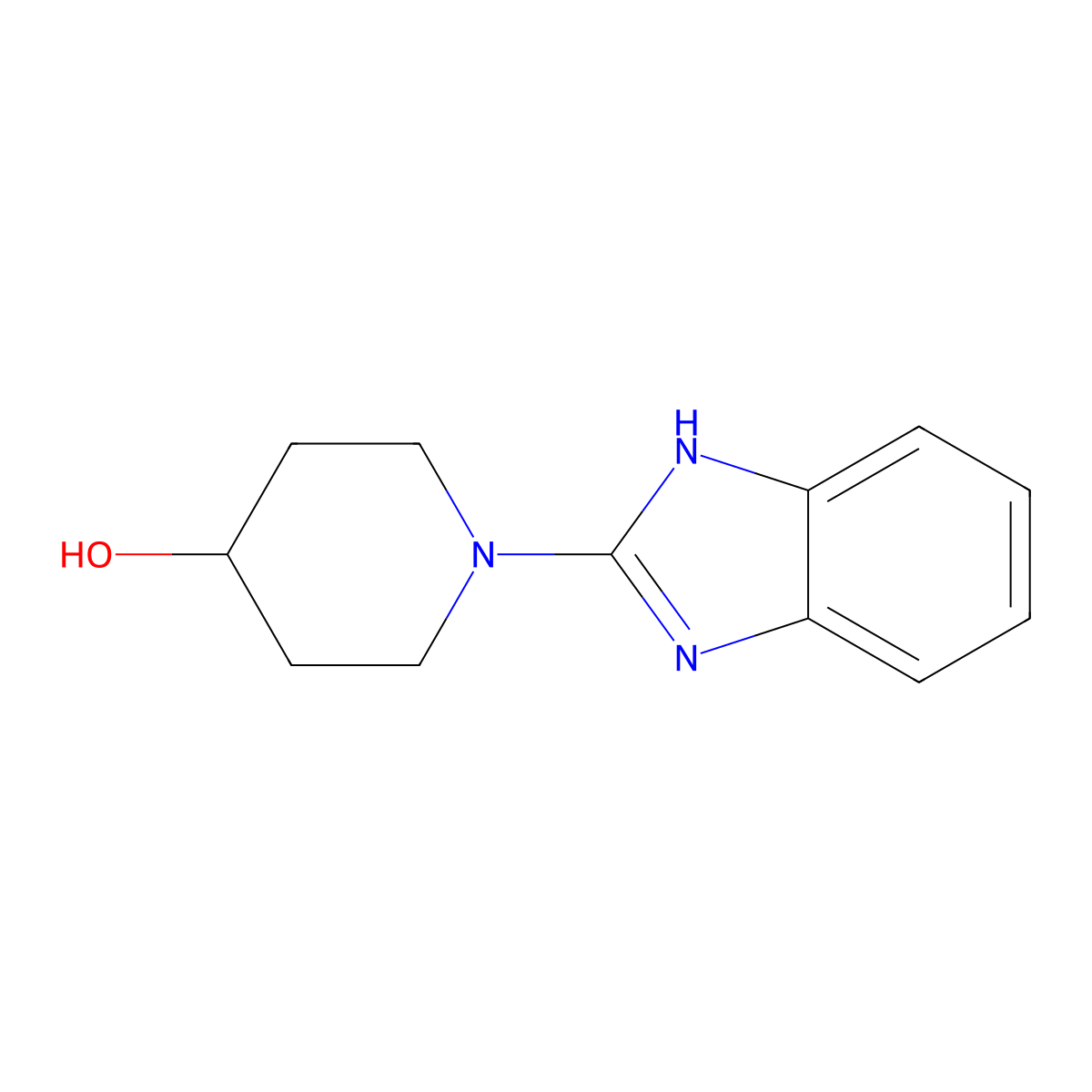 1-(1H-Benzo[d]imidazol-2-yl)piperidin-4-ol molecular structure, CAS 1065484-16-3