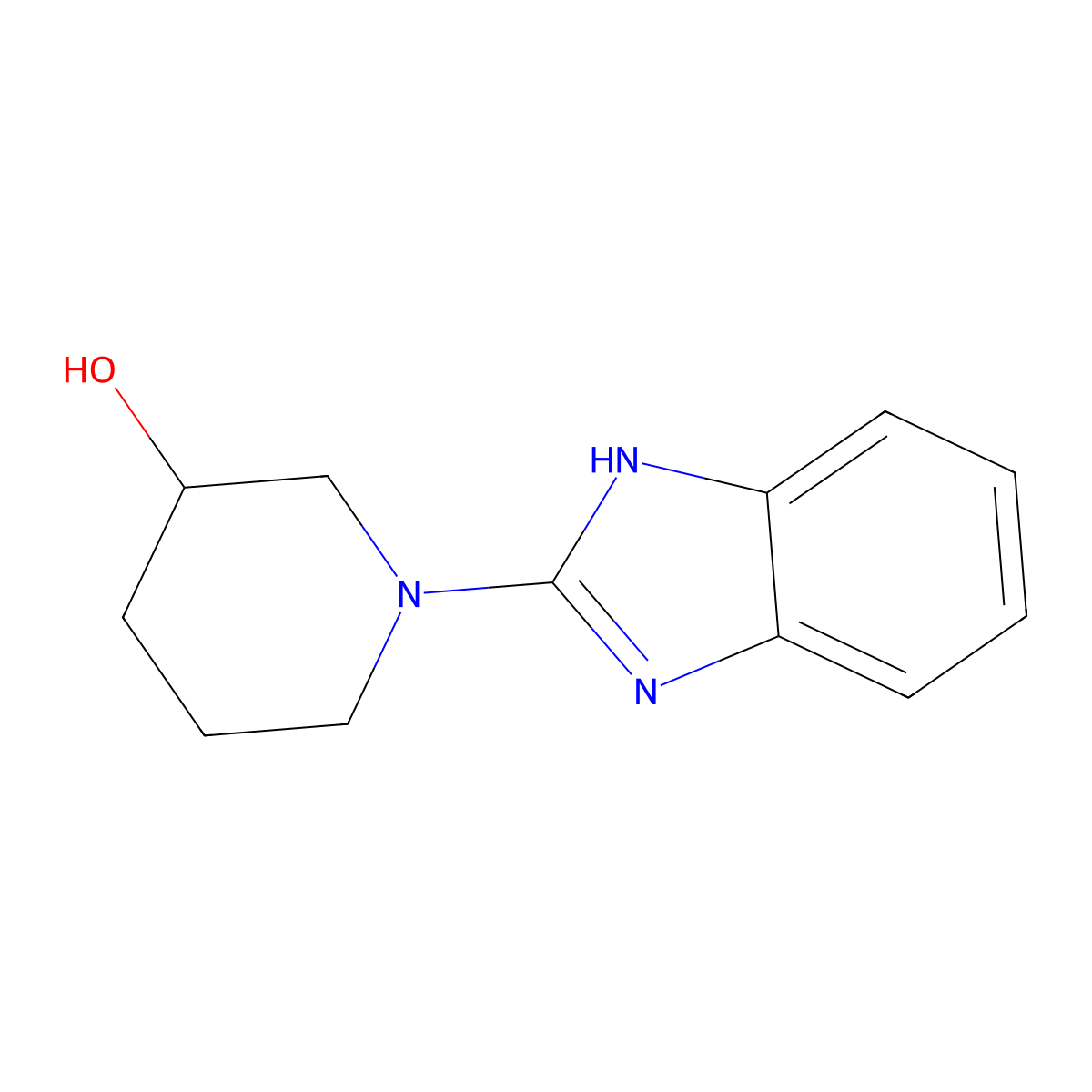 1-(1H-benzo[d]imidazol-2-yl)piperidin-3-ol molecular structure, CAS 1065484-17-4