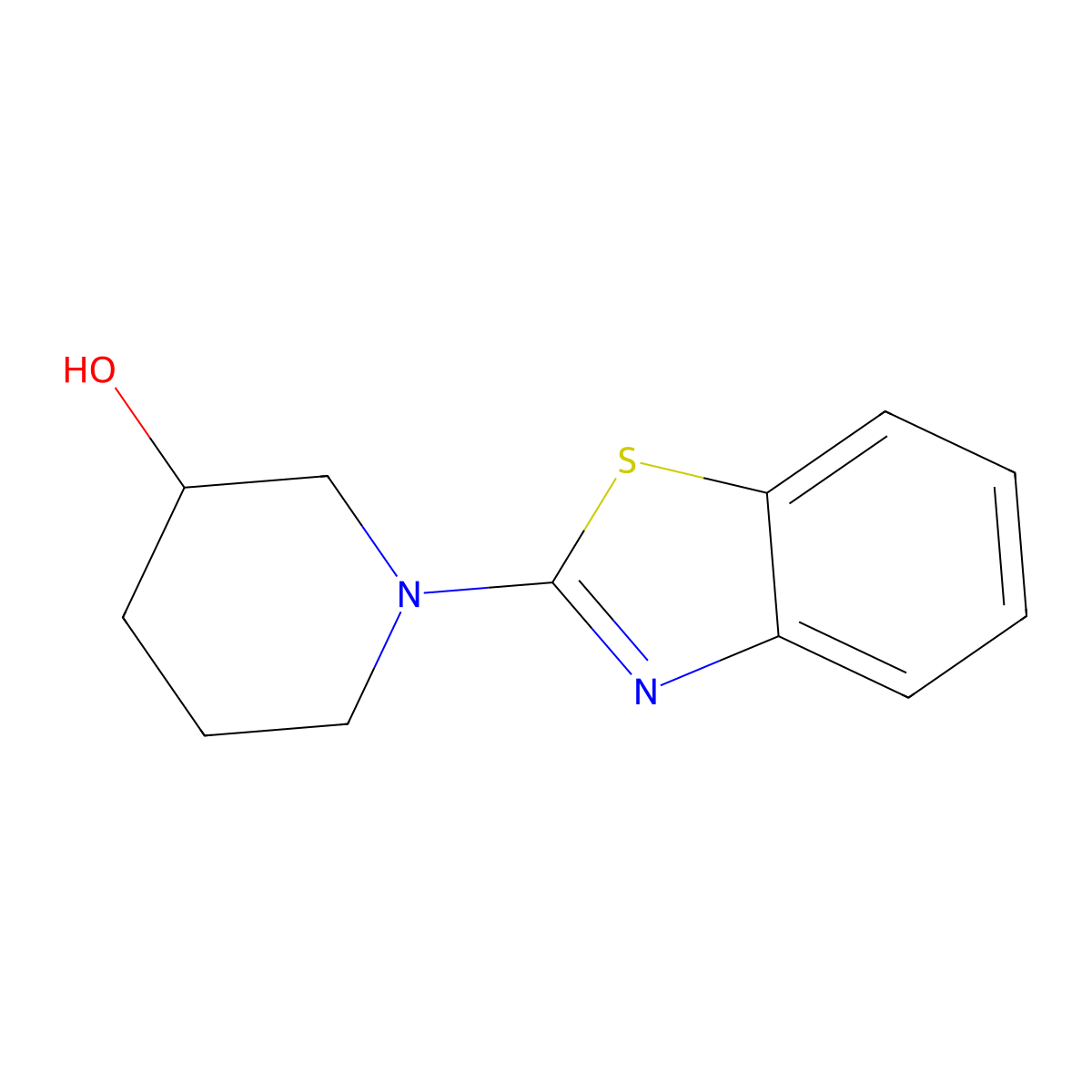 1-(1,3-Benzothiazol-2-yl)piperidin-3-ol molecular structure, CAS 1065484-19-6