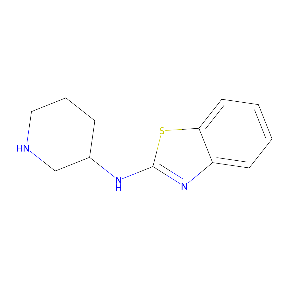 N-3-Piperidinyl-2-benzothiazolamine molecular structure, CAS 1065484-21-0