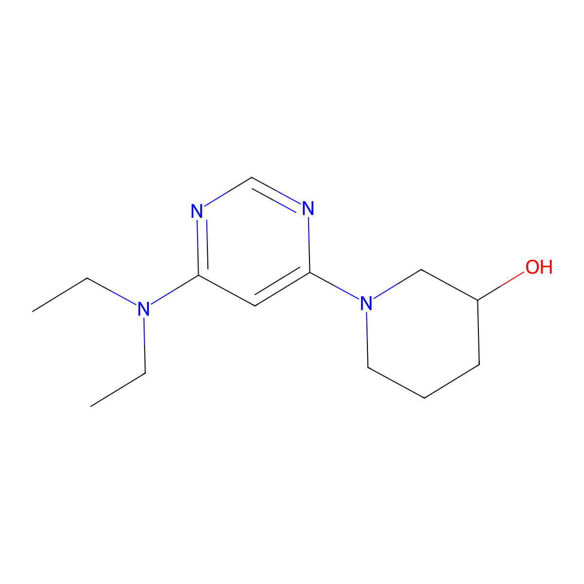 1-(6-(Diethylamino)pyrimidin-4-yl)piperidin-3-ol molecular structure, CAS 1065484-23-2