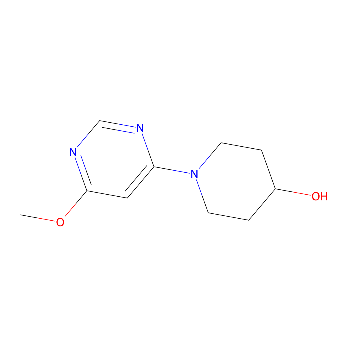 1-(6-Methoxypyrimidin-4-yl)piperidin-4-ol molecular structure, CAS 1065484-27-6