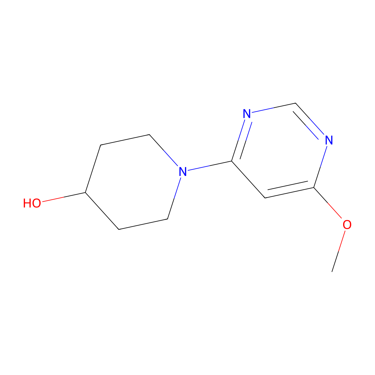 1-(6-Methoxypyrimidin-4-yl)piperidin-4-ol molecular structure, CAS 1065484-27-6