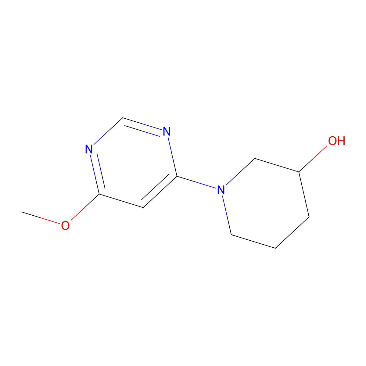 1-(6-Methoxypyrimidin-4-yl)piperidin-3-ol molecular structure, CAS 1065484-29-8