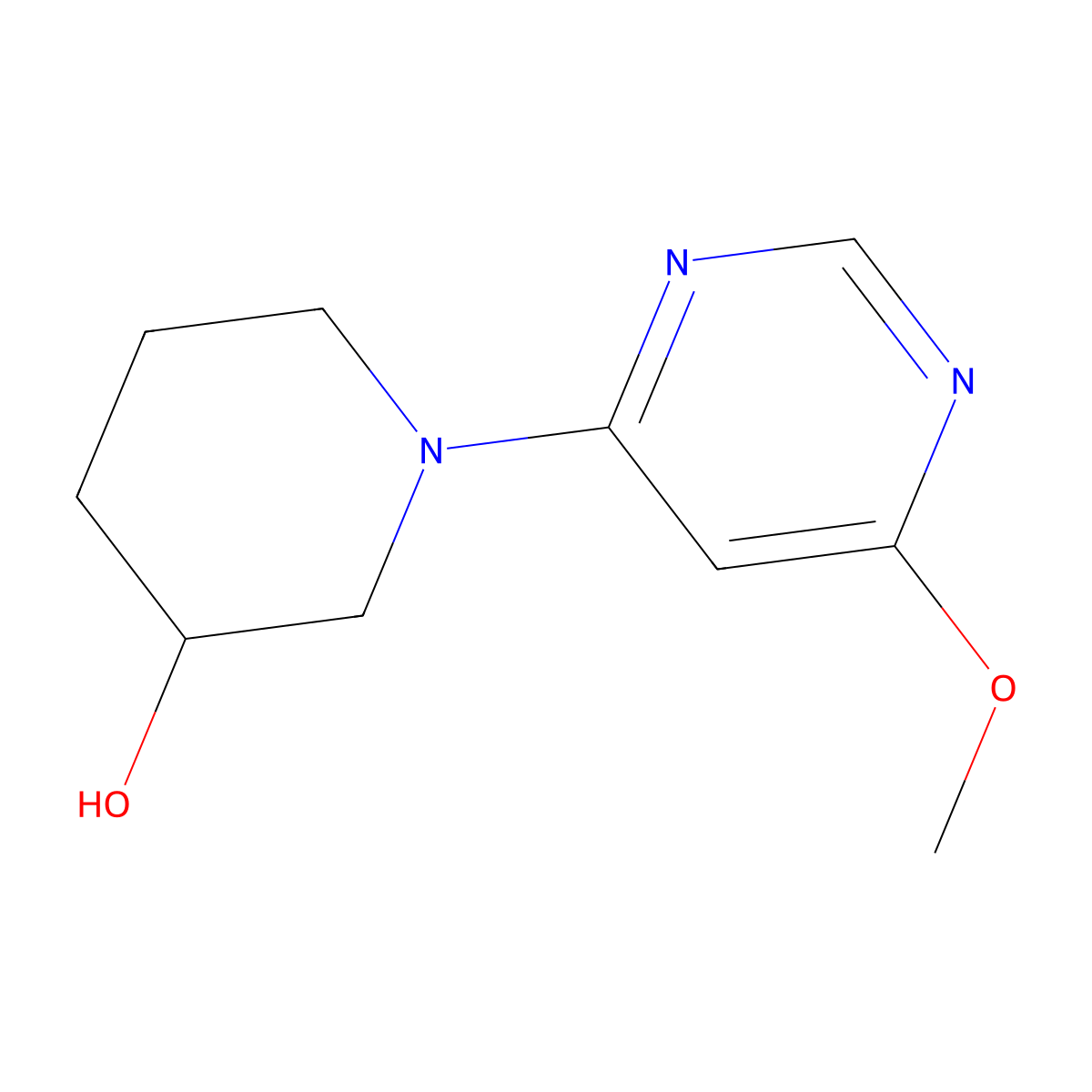 1-(6-Methoxypyrimidin-4-yl)piperidin-3-ol molecular structure, CAS 1065484-29-8