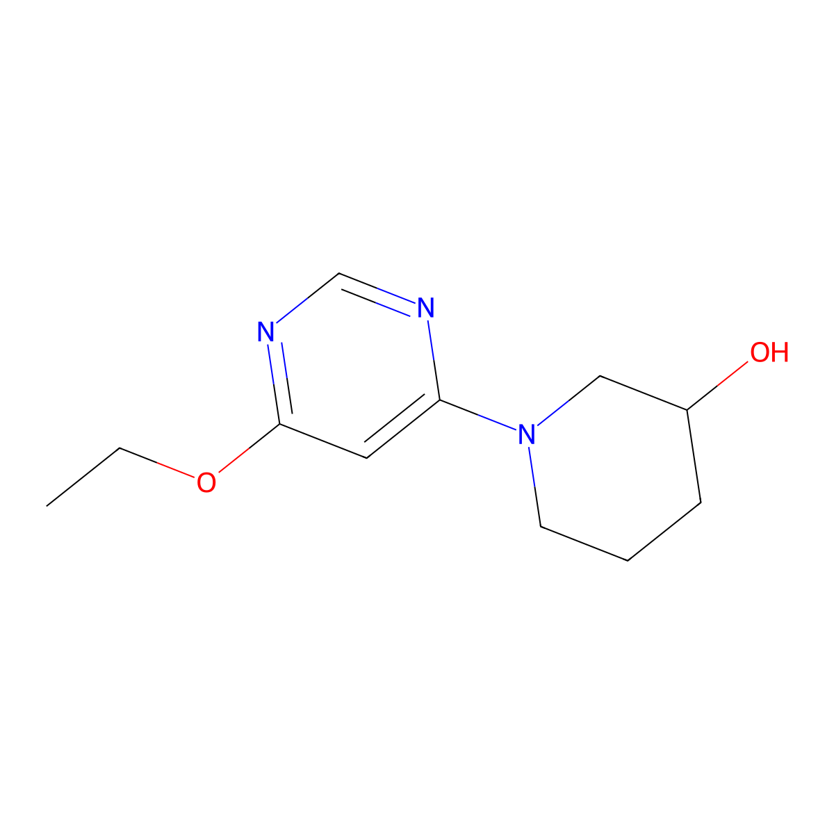 1-(6-Ethoxypyrimidin-4-yl)piperidin-3-ol molecular structure, CAS 1065484-30-1