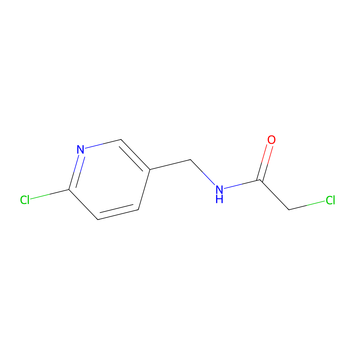 2-Chloro-N-(6-chloro-pyridin-3-ylmethyl)-acetamide molecular structure, CAS 1065484-32-3