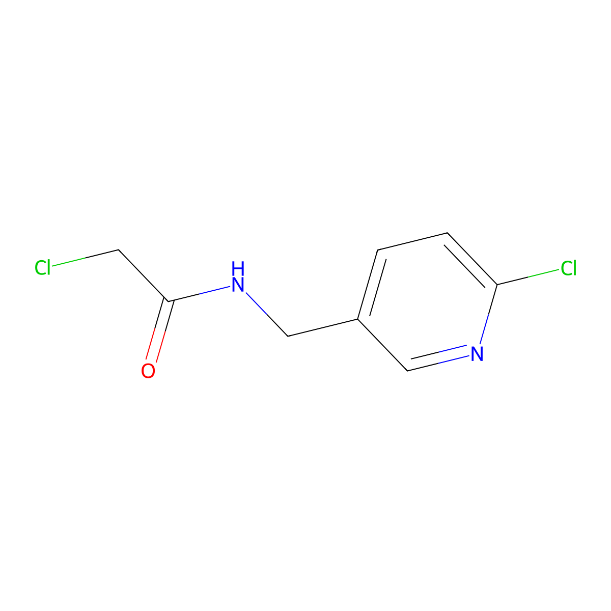 2-Chloro-N-(6-chloro-pyridin-3-ylmethyl)-acetamide molecular structure, CAS 1065484-32-3