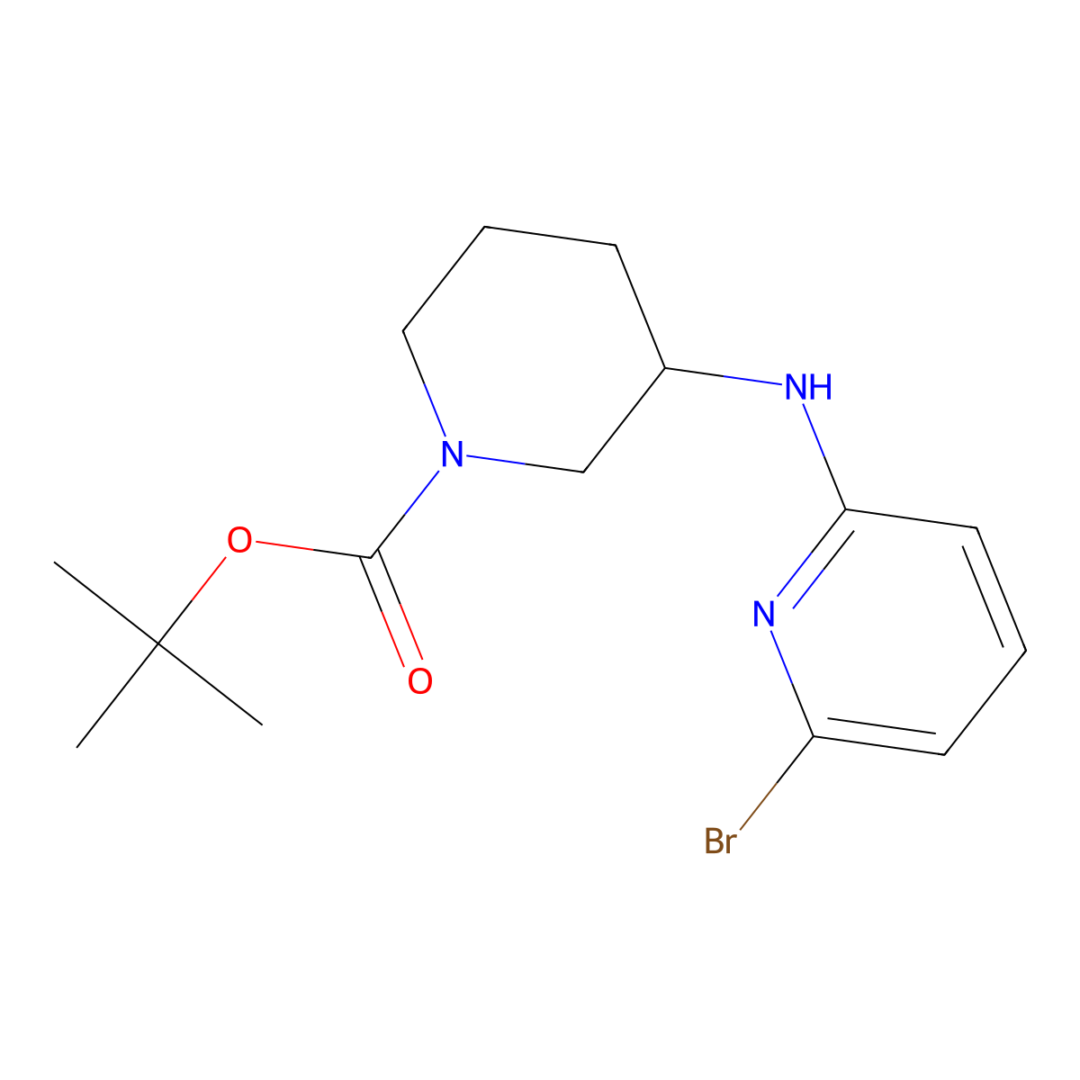 tert-Butyl 3-((6-bromopyridin-2-yl)amino)piperidine-1-carboxylate molecular structure, CAS 1065484-36-7