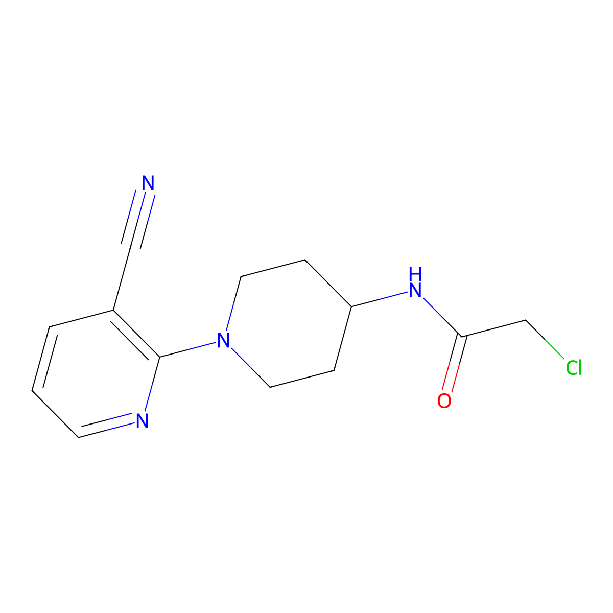 2-Chloro-N-(1-(3-cyanopyridin-2-yl)piperidin-4-yl)acetamide molecular structure, CAS 1065484-49-2