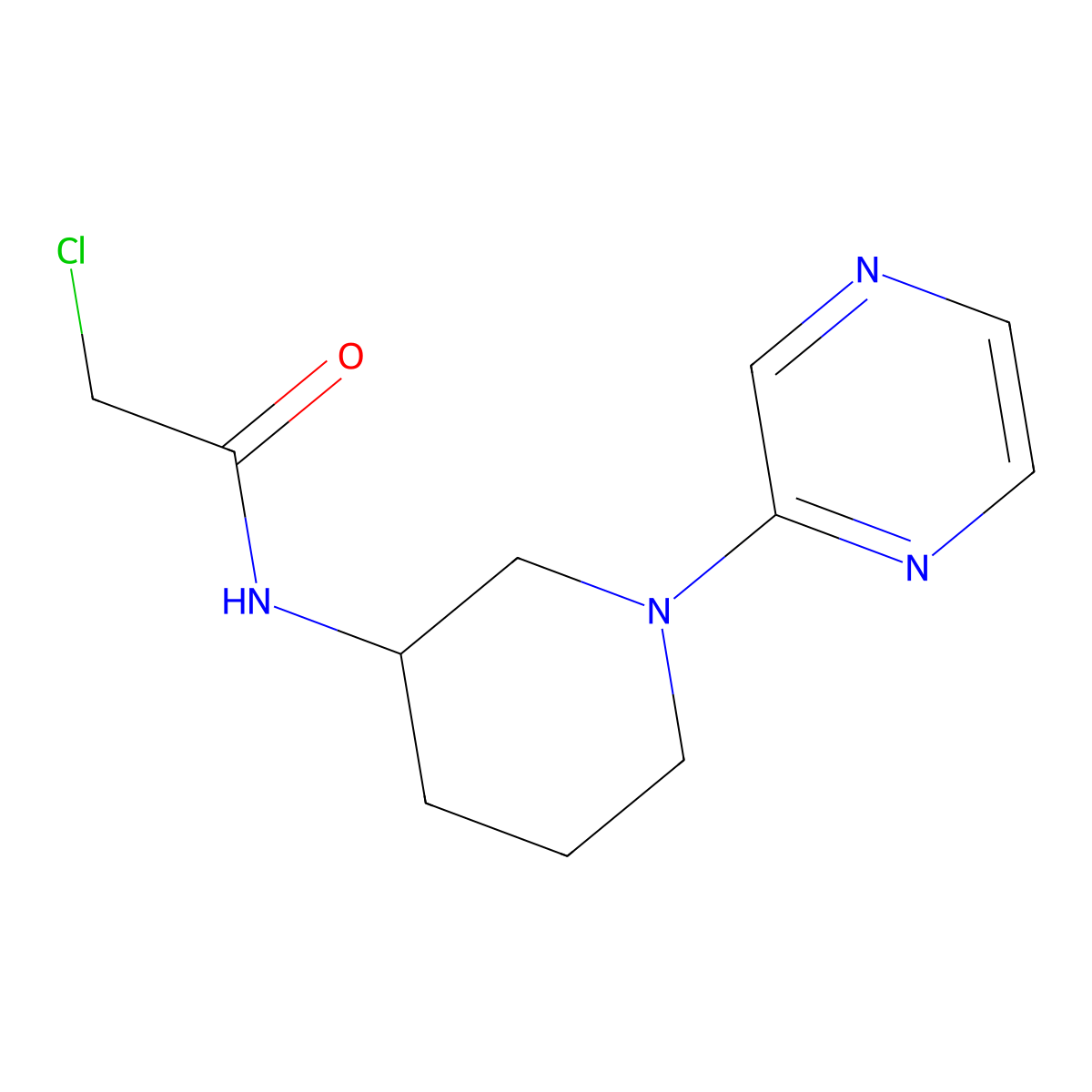 2-Chloro-N-(1-pyrazin-2-yl-piperidin-3-yl)-acetamide molecular structure, CAS 1065484-53-8