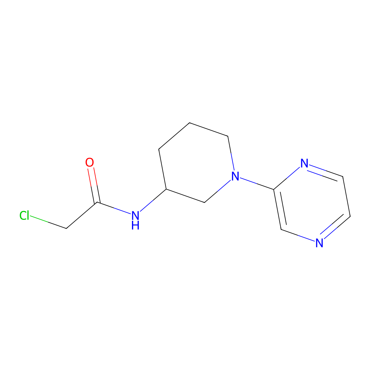 2-Chloro-N-(1-pyrazin-2-yl-piperidin-3-yl)-acetamide molecular structure, CAS 1065484-53-8