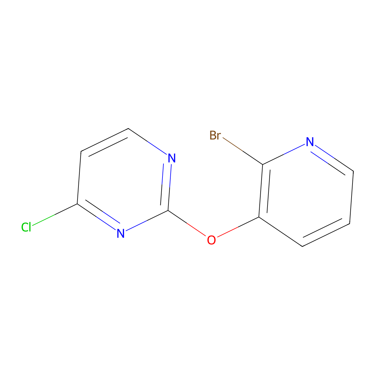 2-((2-Bromopyridin-3-yl)oxy)-4-chloropyrimidine molecular structure, CAS 1065484-67-4