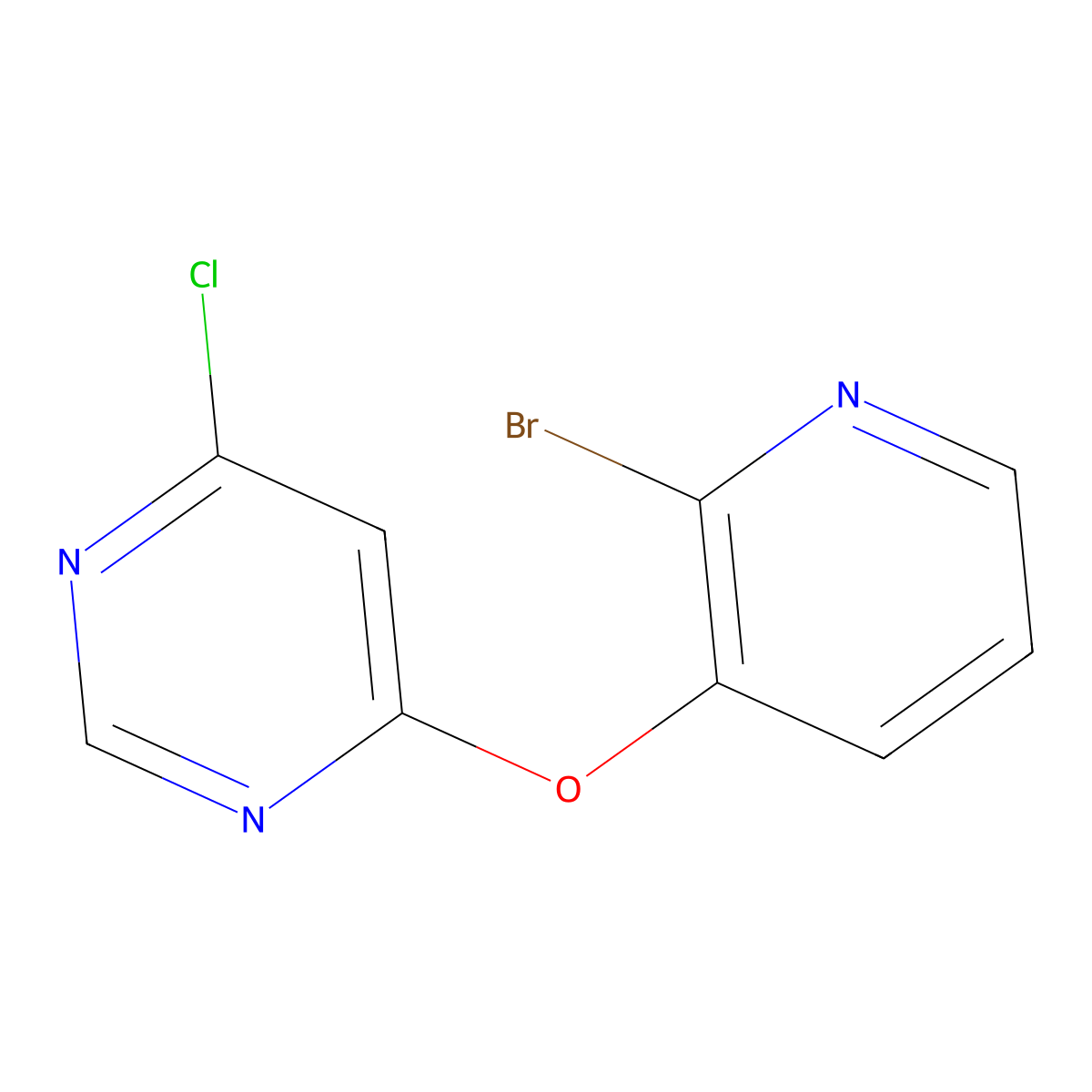 4-((2-Bromopyridin-3-yl)oxy)-6-chloropyrimidine molecular structure, CAS 1065484-68-5