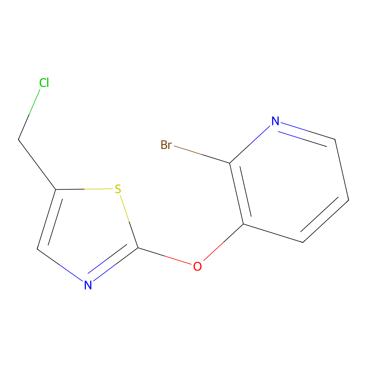 2-Bromo-3-(5-chloromethyl-thiazol-2-yloxy)-pyridine molecular structure, CAS 1065484-69-6