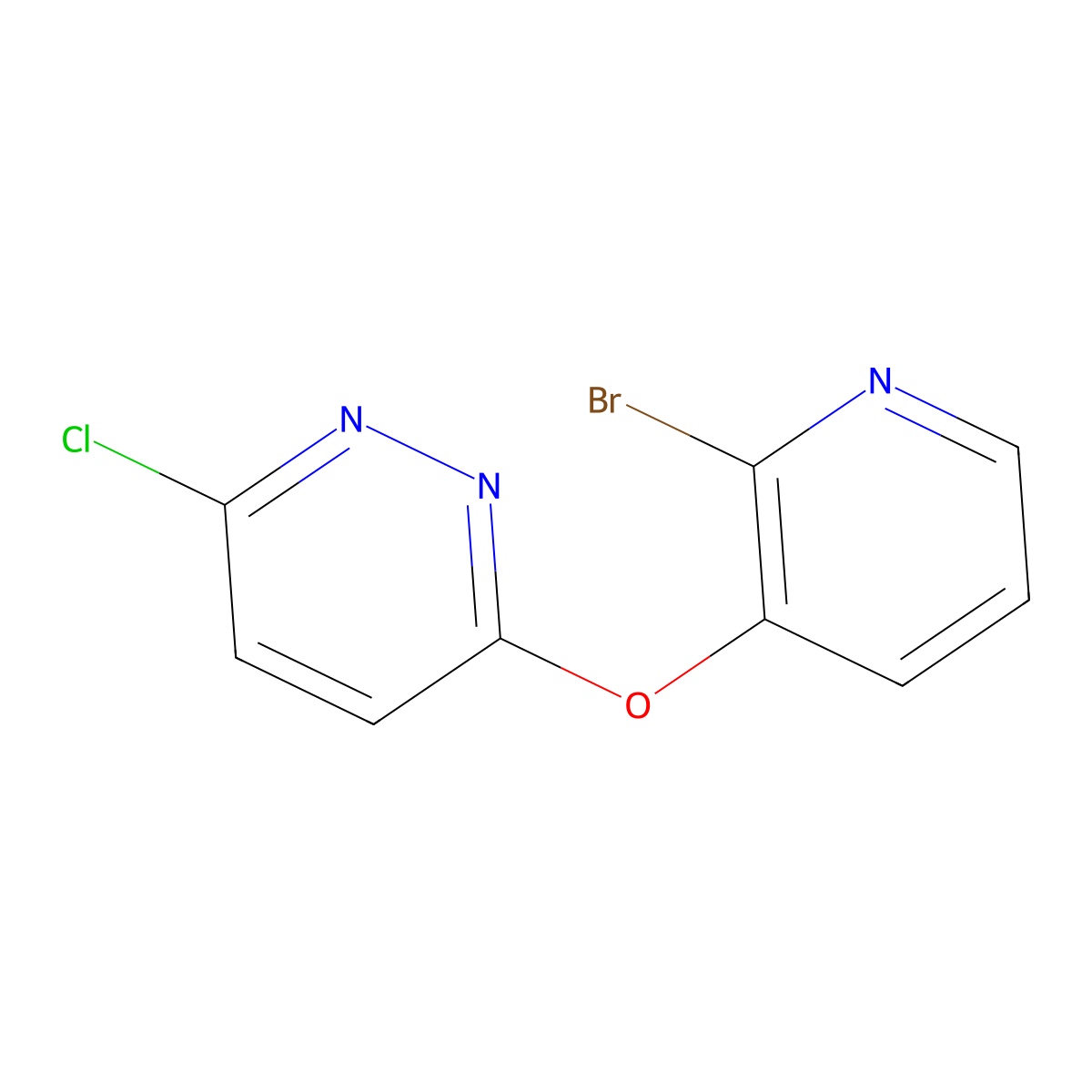 3-(2-Bromo-pyridin-3-yloxy)-6-chloro-pyridazine molecular structure, CAS 1065484-70-9