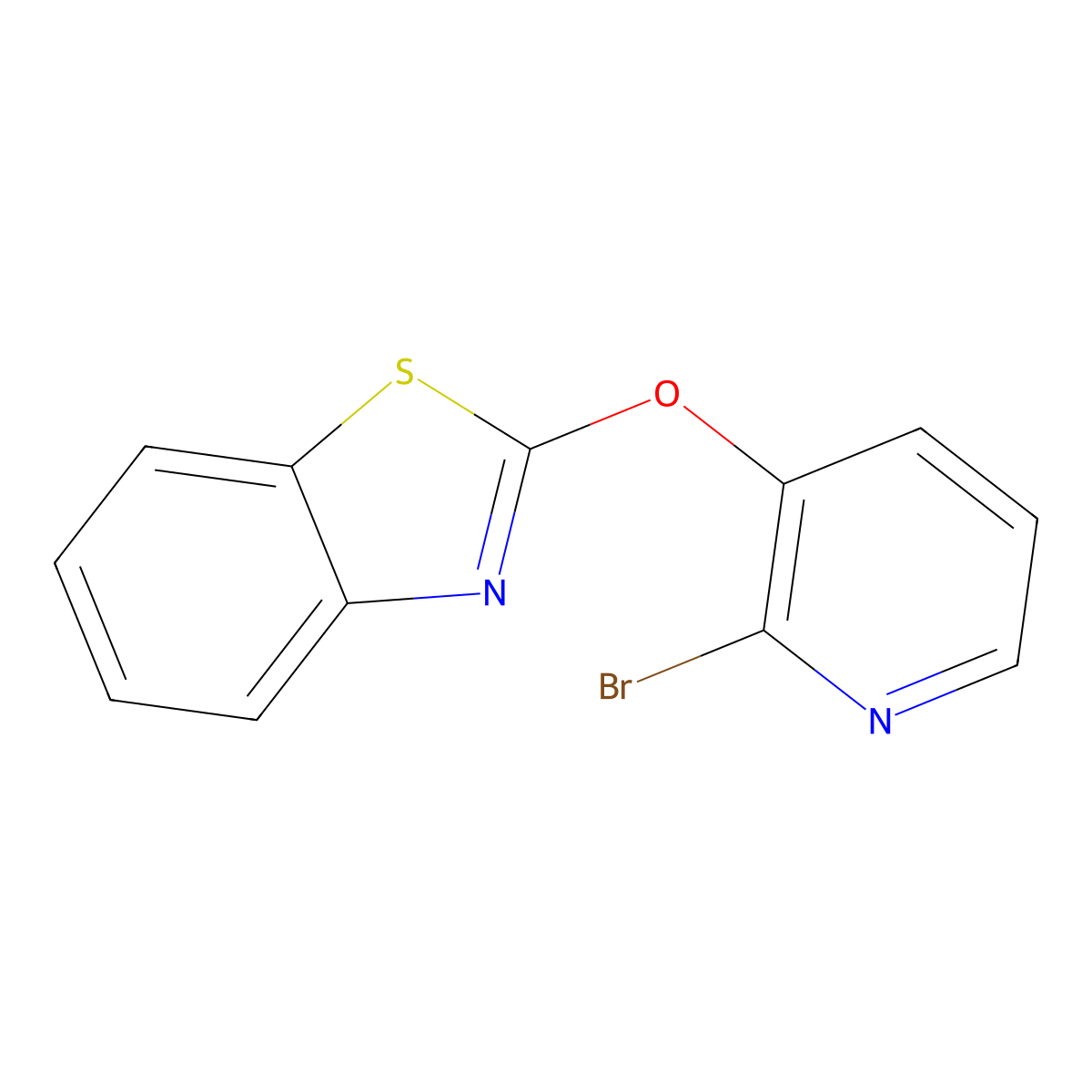 2-(2-Bromo-pyridin-3-yloxy)-benzothiazole molecular structure, CAS 1065484-73-2