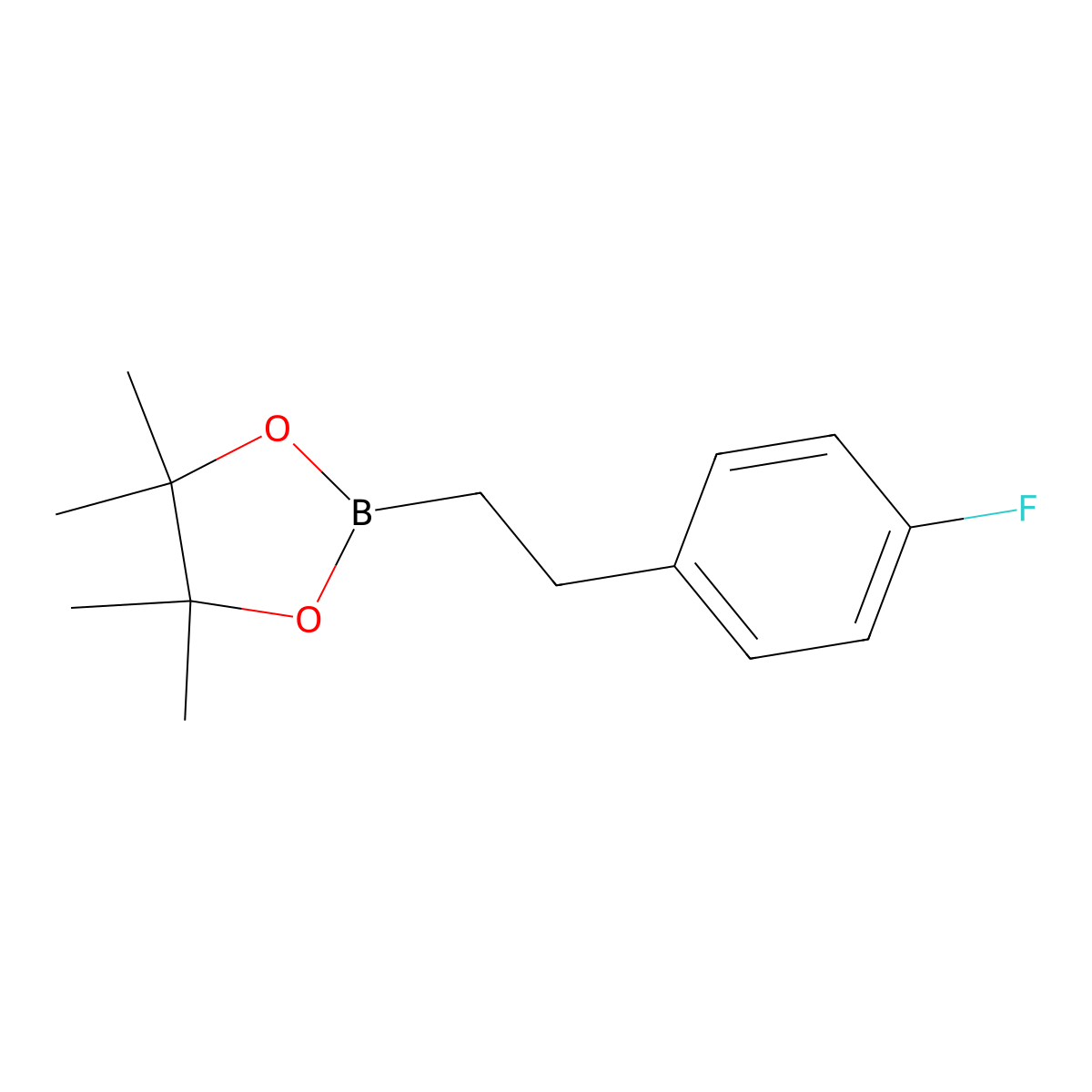 2-[2-(4-Fluorophenyl)ethyl]-4,4,5,5-tetramethyl-1,3,2-dioxaborolane molecular structure, CAS 1065498-70-5