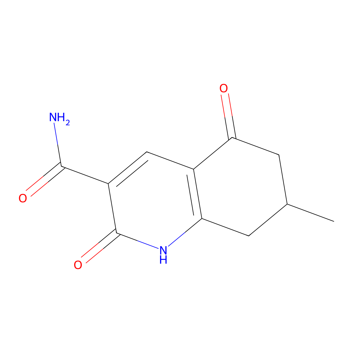 2-Hydroxy-7-methyl-5-oxo-5,6,7,8-tetrahydroquinoline-3-carboxamide molecular structure, CAS 106551-72-8