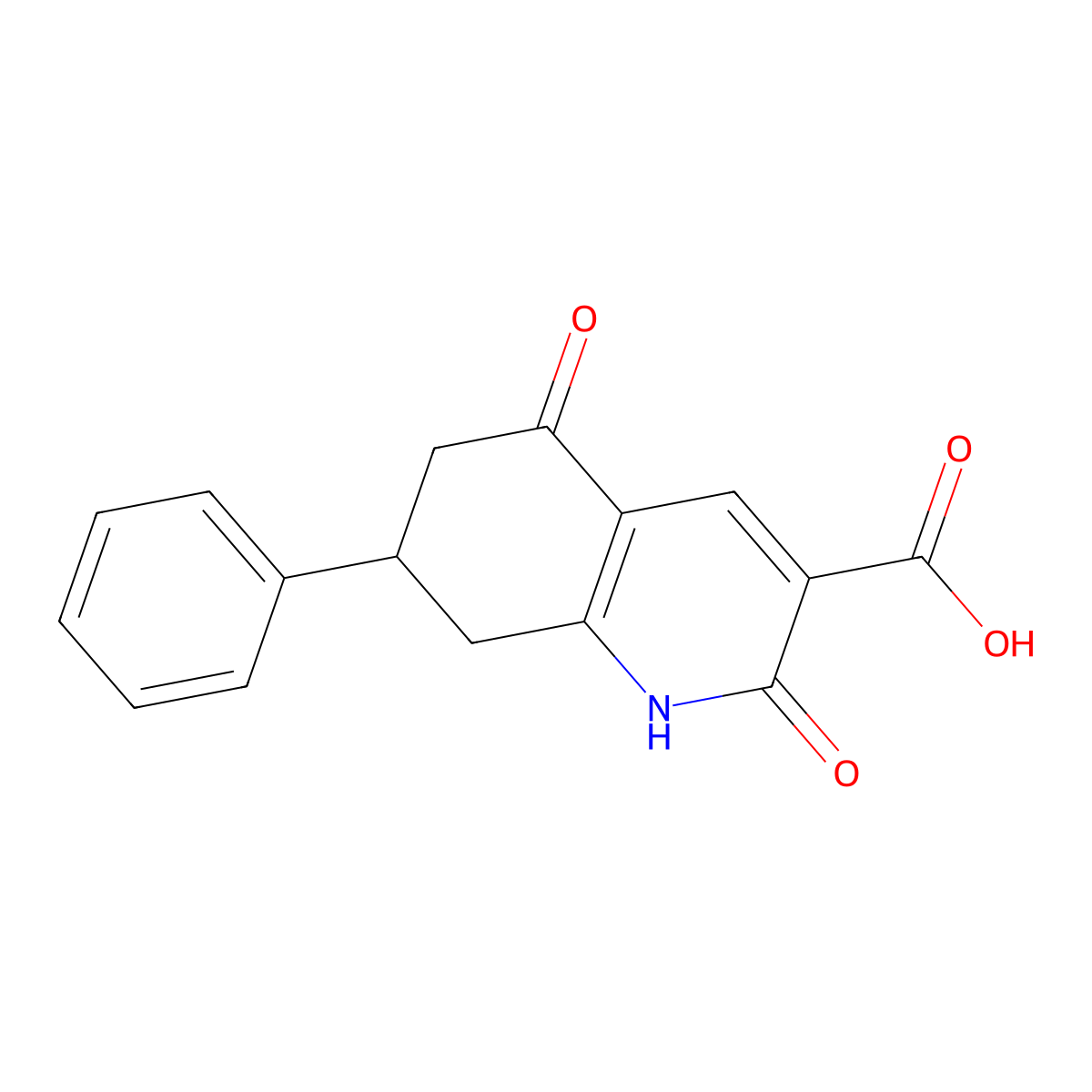 2,5-Dioxo-7-phenyl-1,2,5,6,7,8-hexahydroquinoline-3-carboxylic acid molecular structure, CAS 106551-78-4
