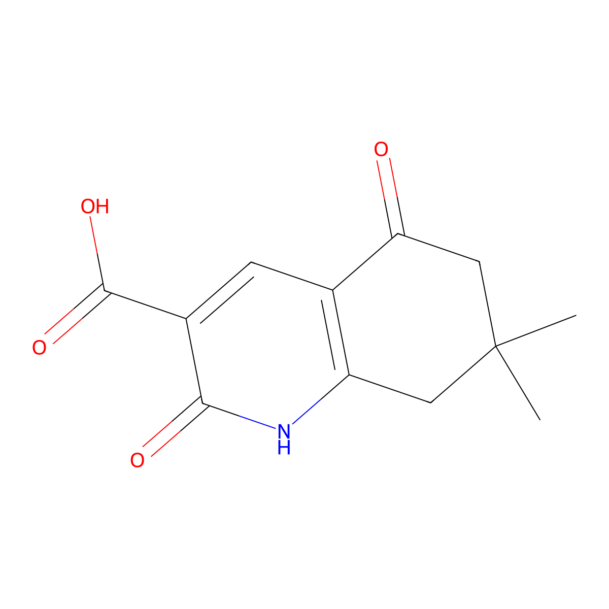 7,7-Dimethyl-2,5-dioxo-1,2,5,6,7,8-hexahydroquinoline-3-carboxylic acid molecular structure, CAS 106551-79-5