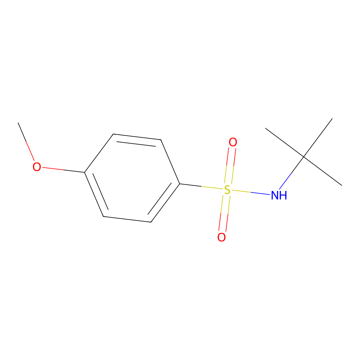 N-tert-butyl-4-methoxybenzenesulfonamide molecular structure, CAS 106555-68-4