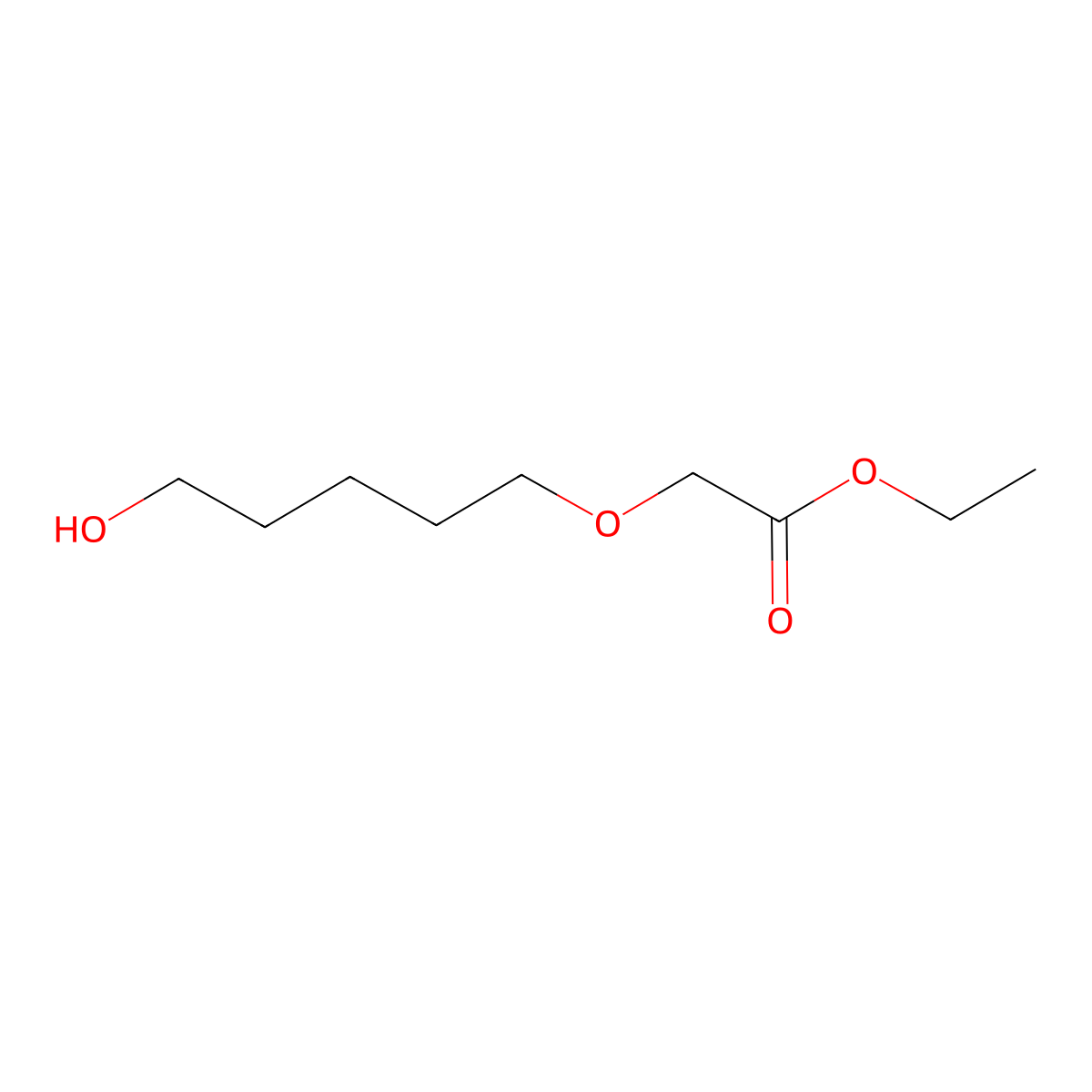 Ethyl 2-((5-hydroxypentyl)oxy)acetate molecular structure, CAS 106555-77-5