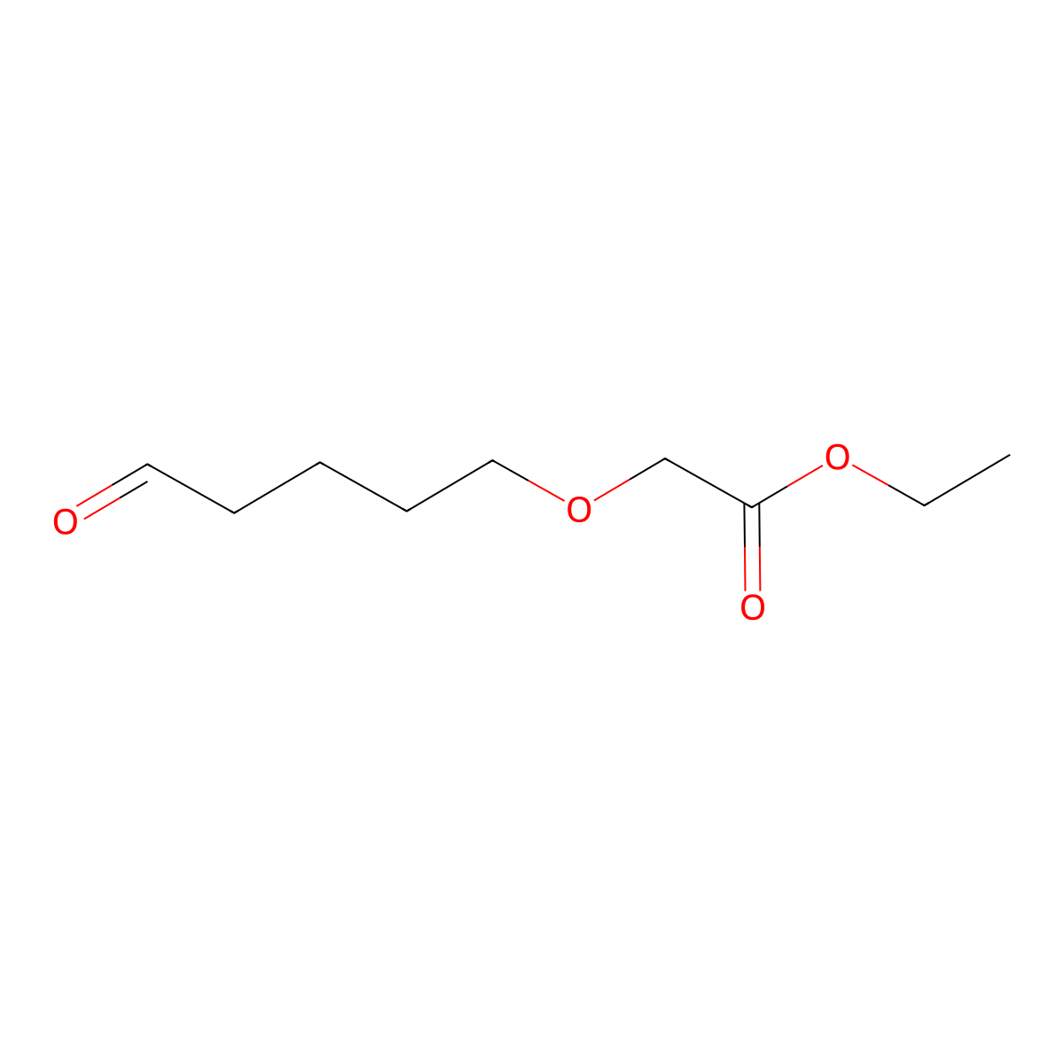 Ethyl [(5-oxopentyl)oxy]acetate molecular structure, CAS 106555-78-6