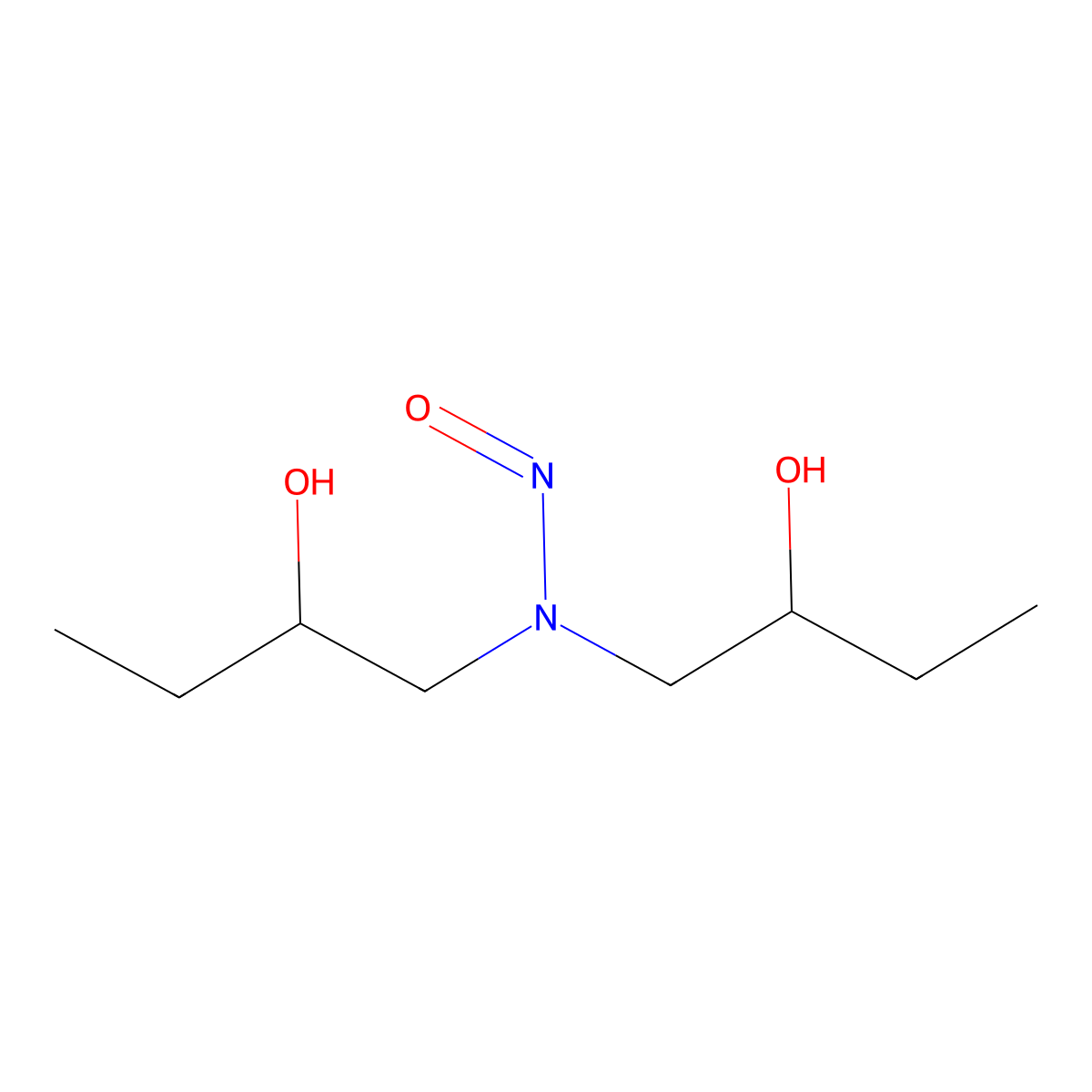 Bis(2-hydroxybutyl)nitrosamine molecular structure, CAS 106555-99-1