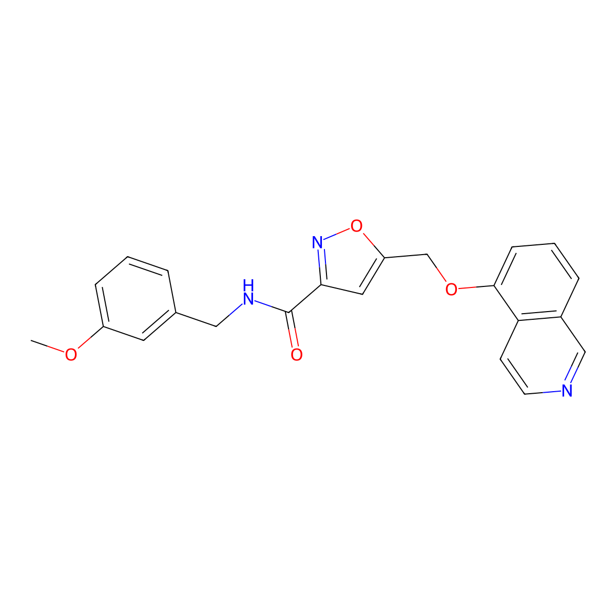 5-[(5-Isoquinolinyloxy)methyl]-N-[(3-methoxyphenyl)methyl]-3-isoxazolecarboxamide molecular structure, CAS 1065552-61-5
