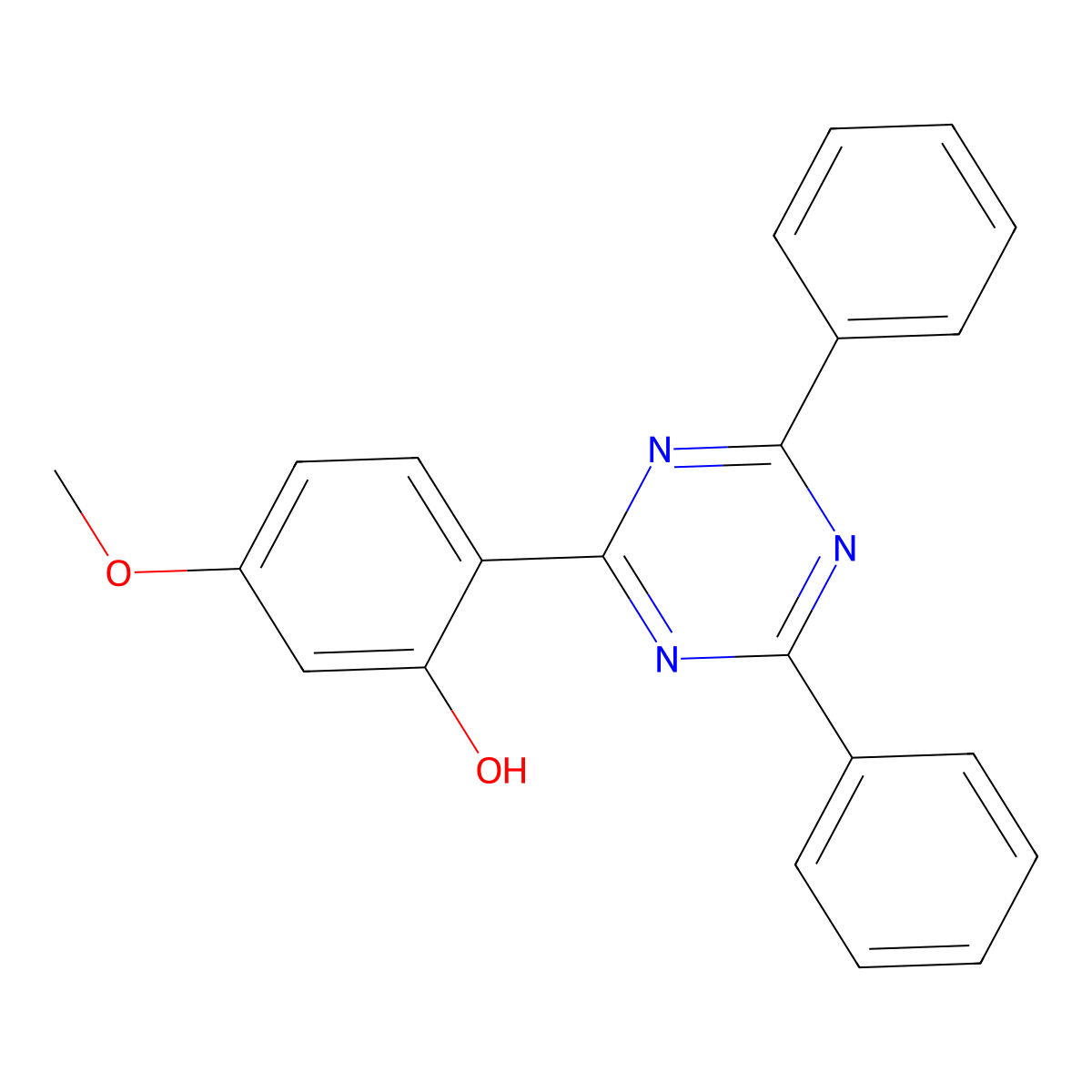 Phenol, 2-(4,6-diphenyl-1,3,5-triazin-2-yl)-5-methoxy- molecular structure, CAS 106556-36-9