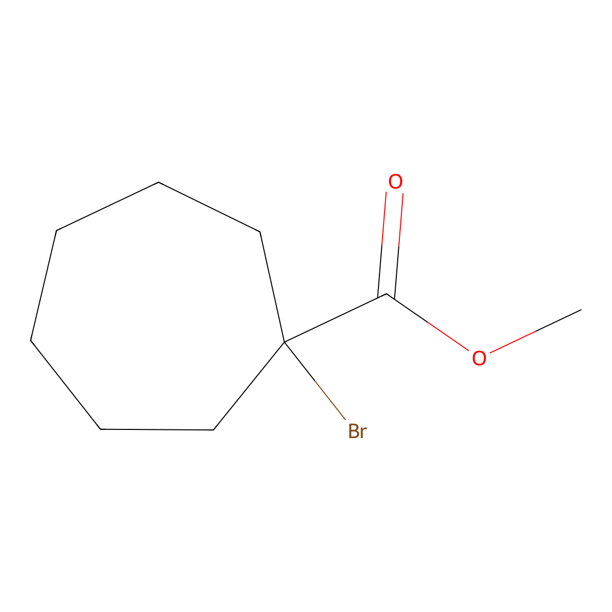 Methyl 1-bromocycloheptane-1-carboxylate molecular structure, CAS 1065573-86-5